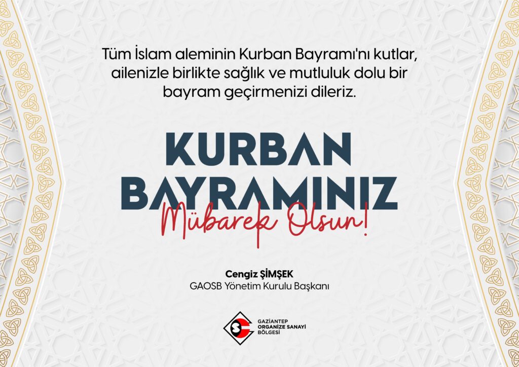Cengiz Şimşek: “KURBAN BAYRAMINIZ MÜBAREK OLSUN”