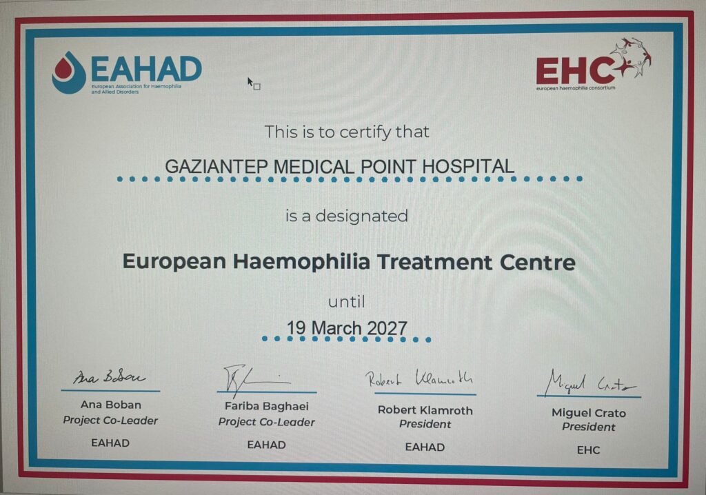 Gaziantep Medical Point Hastanesi’nde Hemofili Tedavisinde Yeni Bir Adım