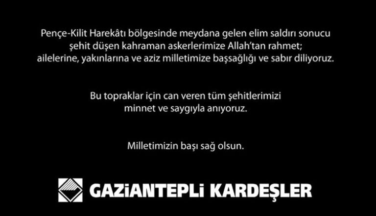 GAZİANTEPLİ KAEDEŞLER: “MİLLETİMİZİN BAŞI SAĞOLSUN”
